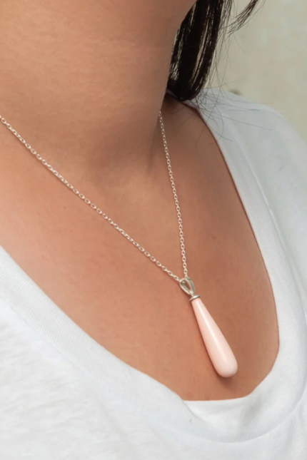 Damla Taşlı Pudra Kolye