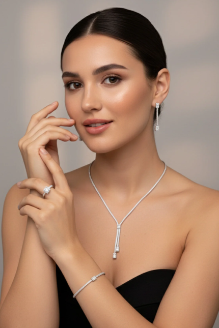 Zirkon Taşlı Düğün Seti